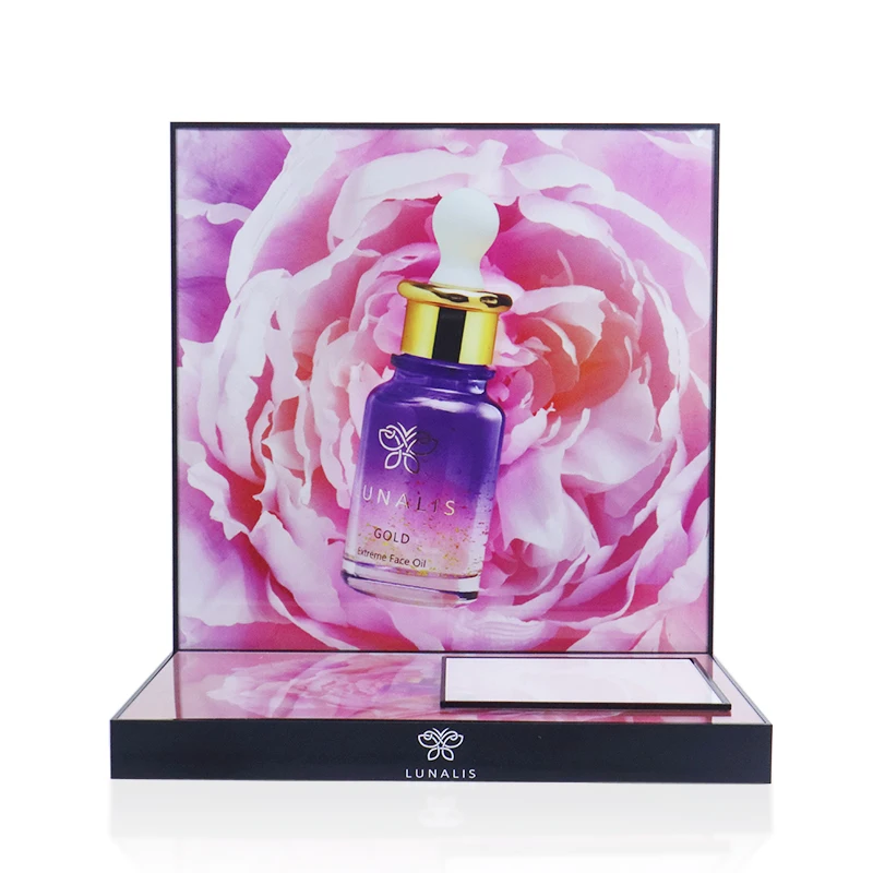 2022 Custom Handmade Acrylic Cylinder Tabletop Display Stand L Shape Cosmetics Shop Display Shelves Rack