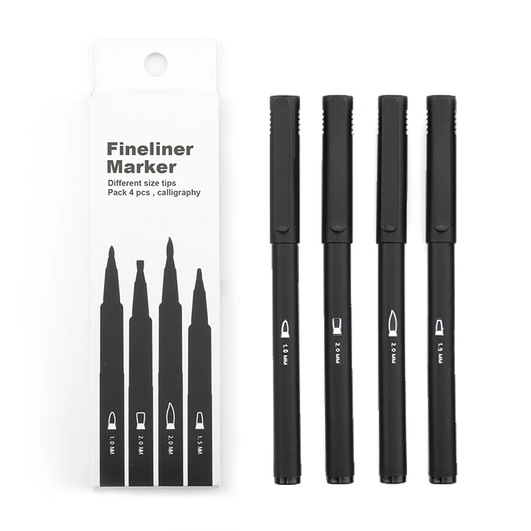 Different Size Tips Calligraphy Fineliner Marker Pens