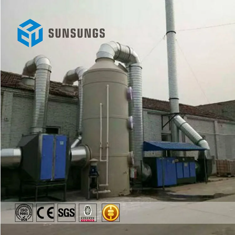 
square combination counter flow hamon dryer washing pvc cooling nozzle pp Spray Tower/Industrial Waste Gas disposal scrubber 