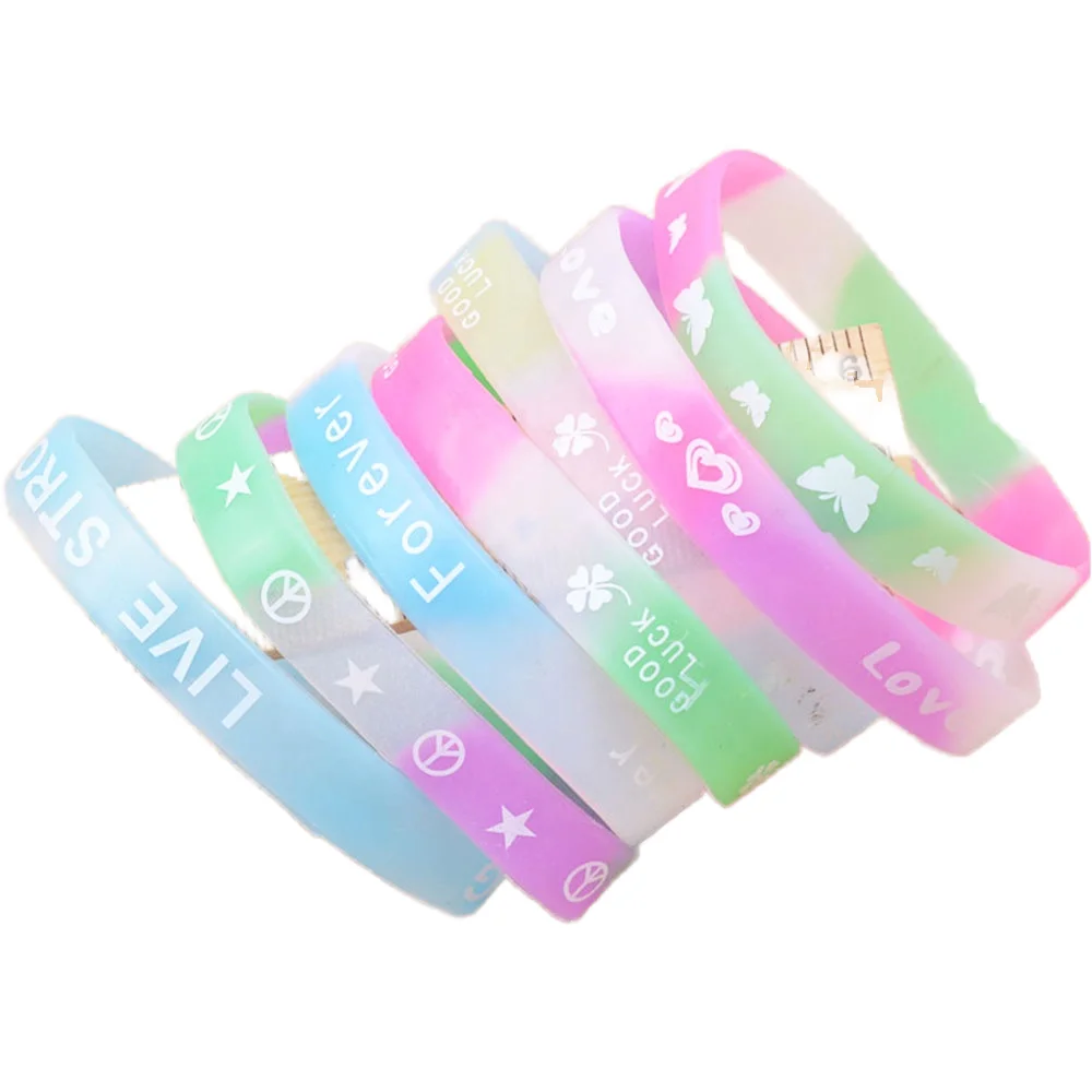 Waterproof Adult & Child Silicone Bracelet with Custom Logo Debossed/Embossed/Surface Printing Plated Stone Material for Jewelry