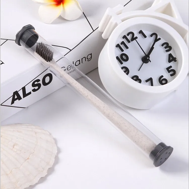 New Wheat Tube Package Starch Bamboo Charcoal Eco Friendly Fine Soft Bristles Small Head Toothbrush for home adult travel