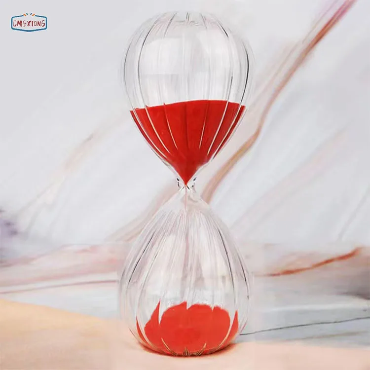 5min 15min 30min Vertical Stripe Glass Hourglass Sand Timer For Home Office Decoration