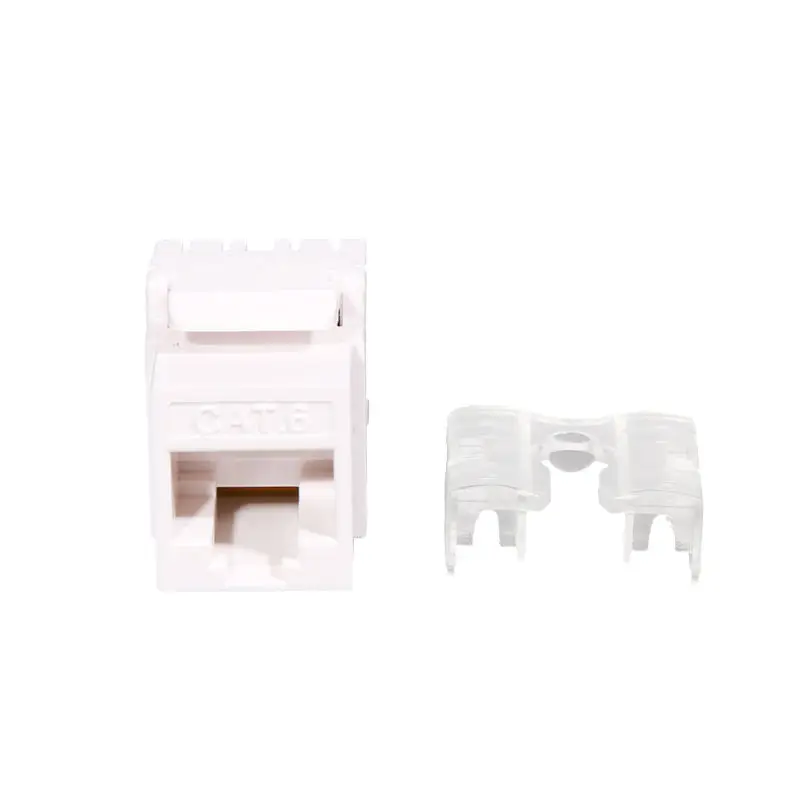 White RJ45 180 Degree UTP Short Body CAT6 8P8C Krone 110 Type Modular Network Keystone Jack