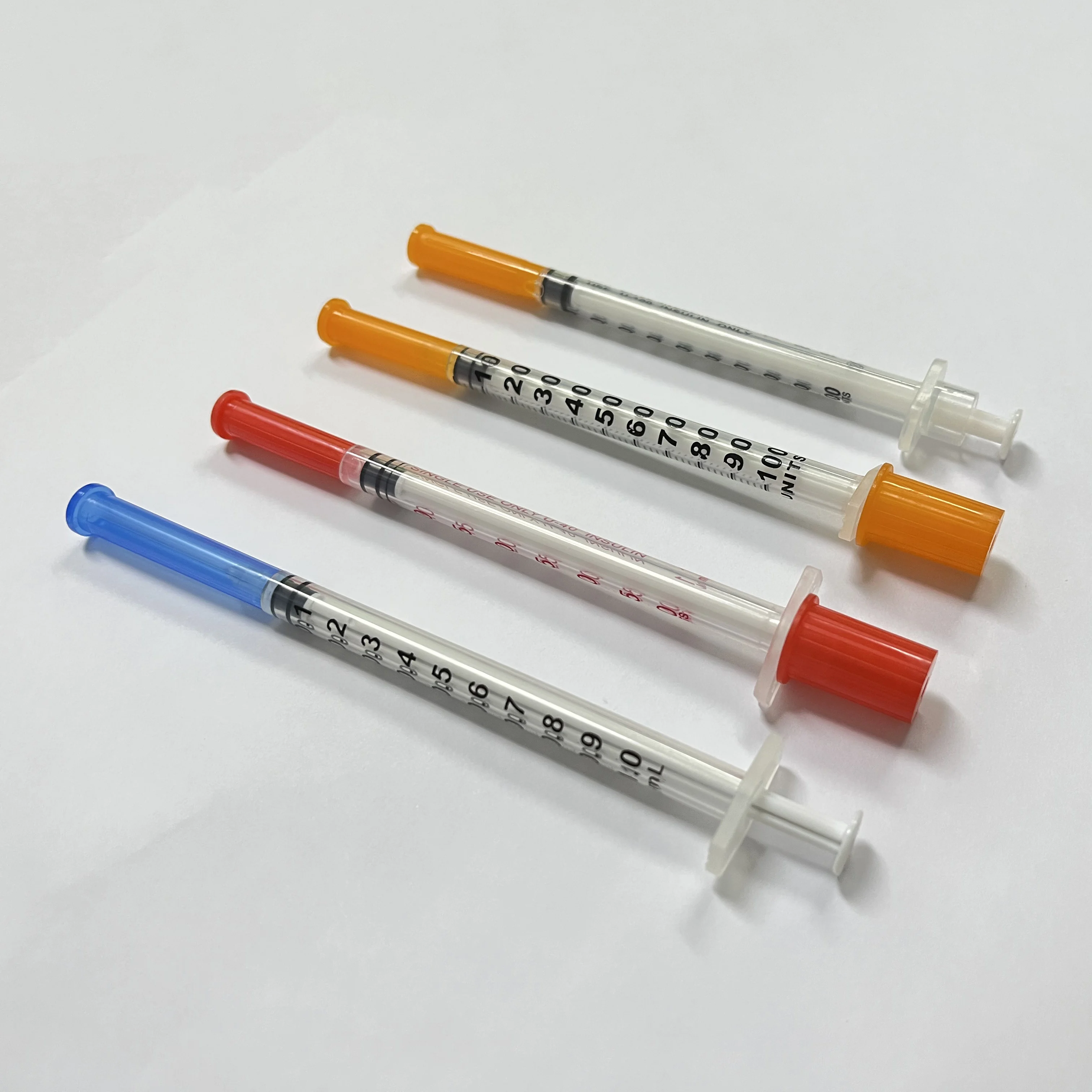 Disposable Insulin Syringe 1 ml 0.5ml 0.3ml Diabetic Insulin Syringe with Fixed Needle