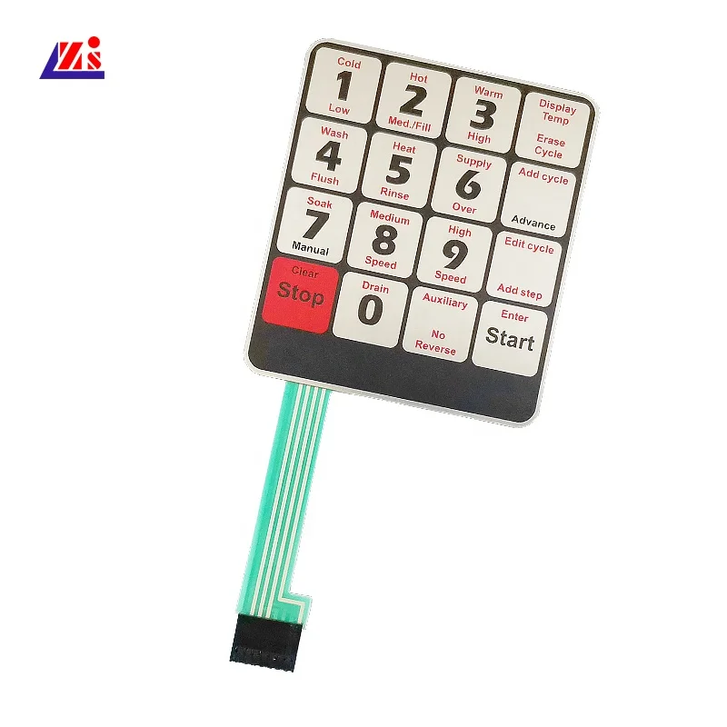 0.5mm Customized Membrane Keyboard, Waterproof PC with 3m Adhesive for Instruments
