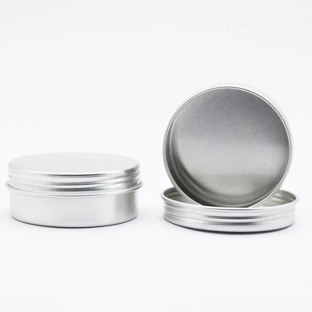 Wholesale Custom Color Metal Cosmetic Hair Gel Packaging jar Container 0.5oz 1oz 2oz 3oz 5oz Aluminum Round Tin Jar