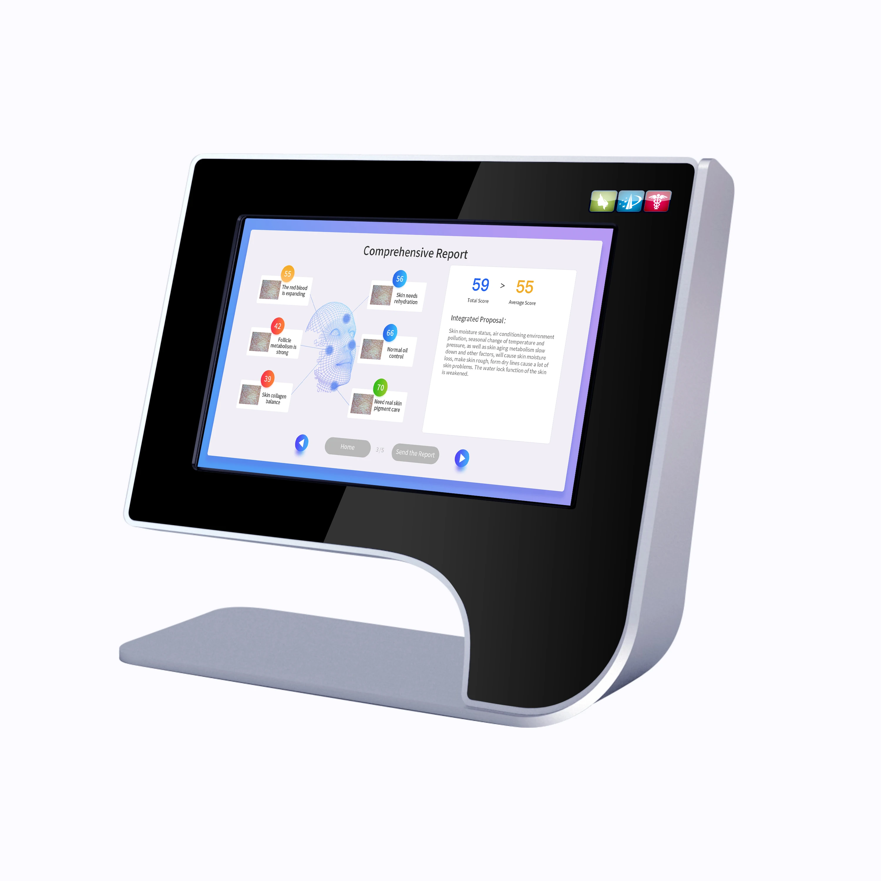 2022 Commercial Skin Analysis System Digital Skin Care Analyzer Face Detector