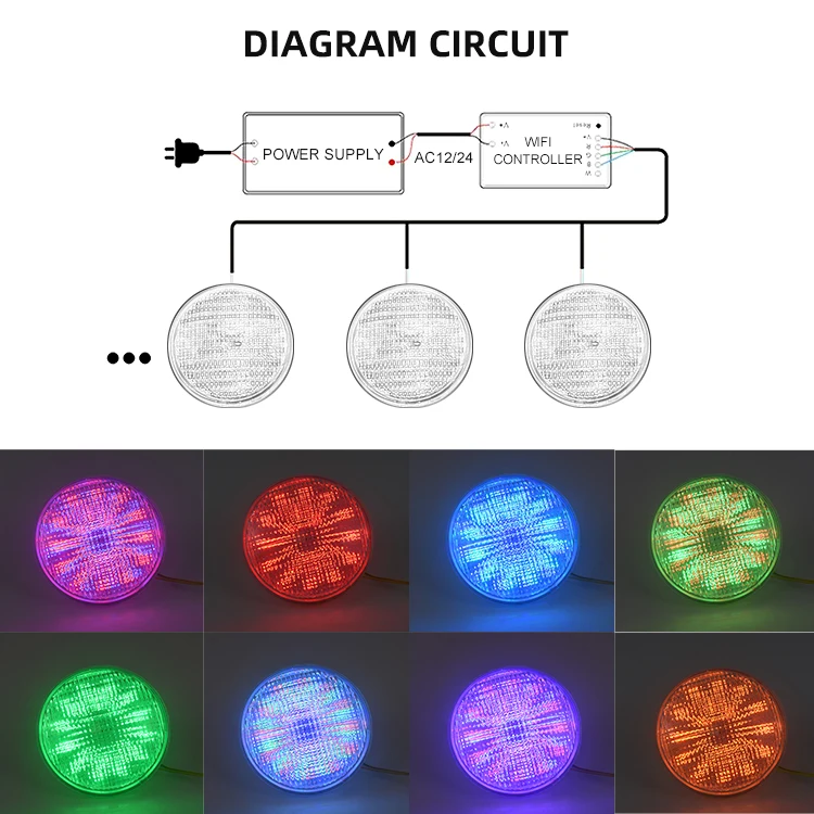 Ip68 Par ОСВЕЩЕНИЕ для бассейна Ac 12 В дистанционное управление Rgb подводный водонепроницаемый Светодиодный светильник