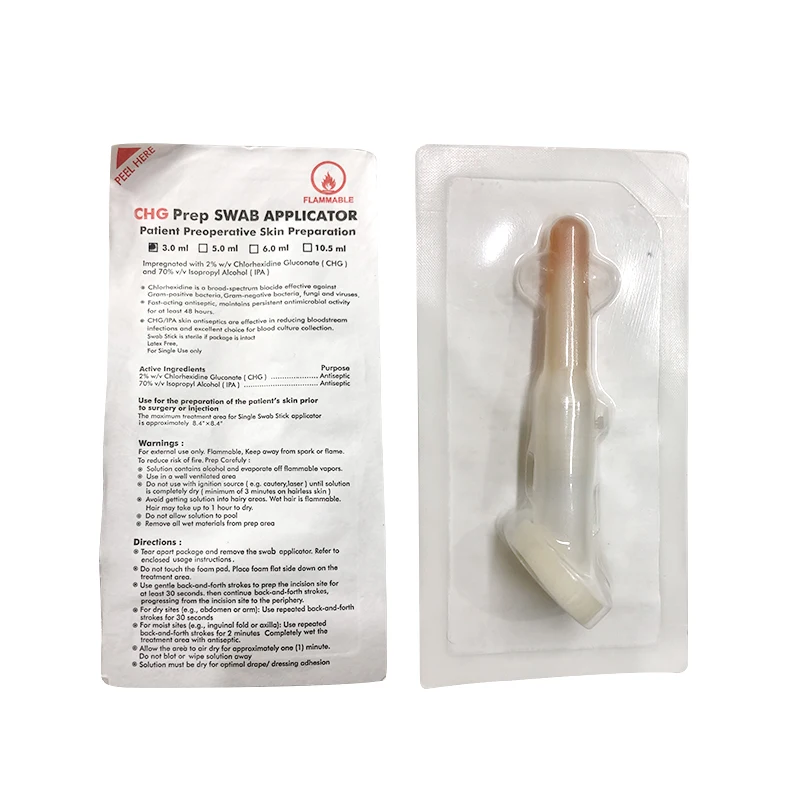 Fast-Acting Preoperative Medical Surgical Skin Prep Foam Chlorhexidine Chloraprep 3ml Chg Applicator