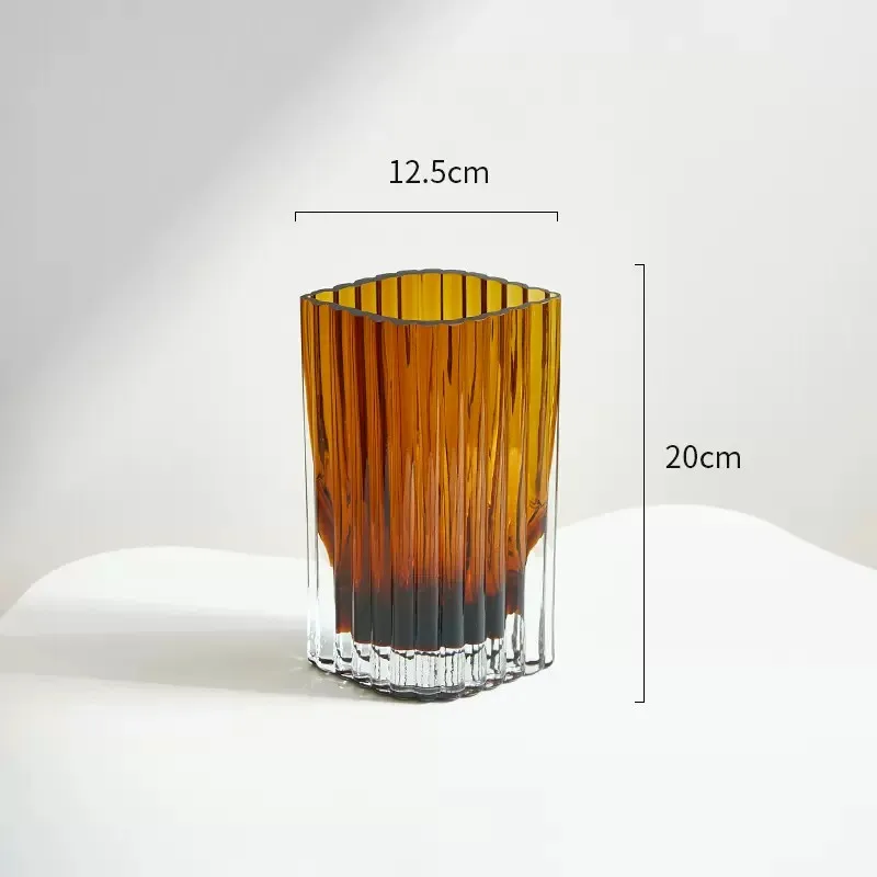 Nordic  striped  flower arrangement  wholesale home decor living room glass vase for flower