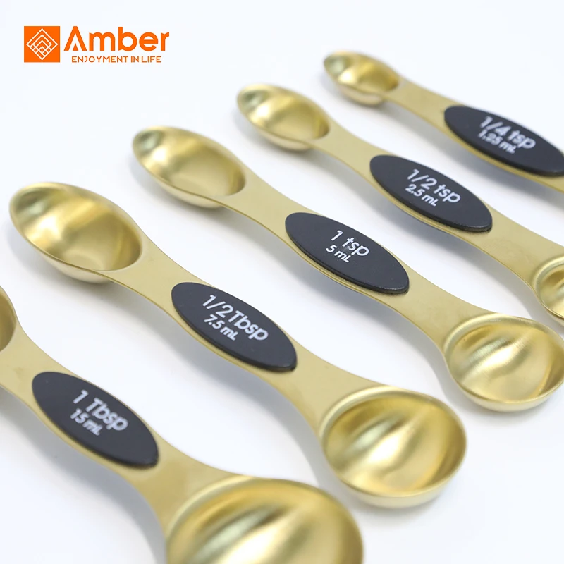 Eco-Friendly Multi-Function 8 Pcs Stainless Measuring Spice Spoons Set