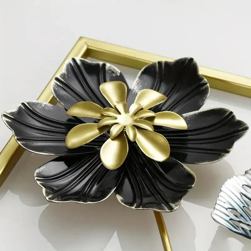 Modern Chinese Light Luxury Wall Hanging Ornament Floral Wallpaper Porch Living Room Sofa Cross-Border New Metal Background Wall