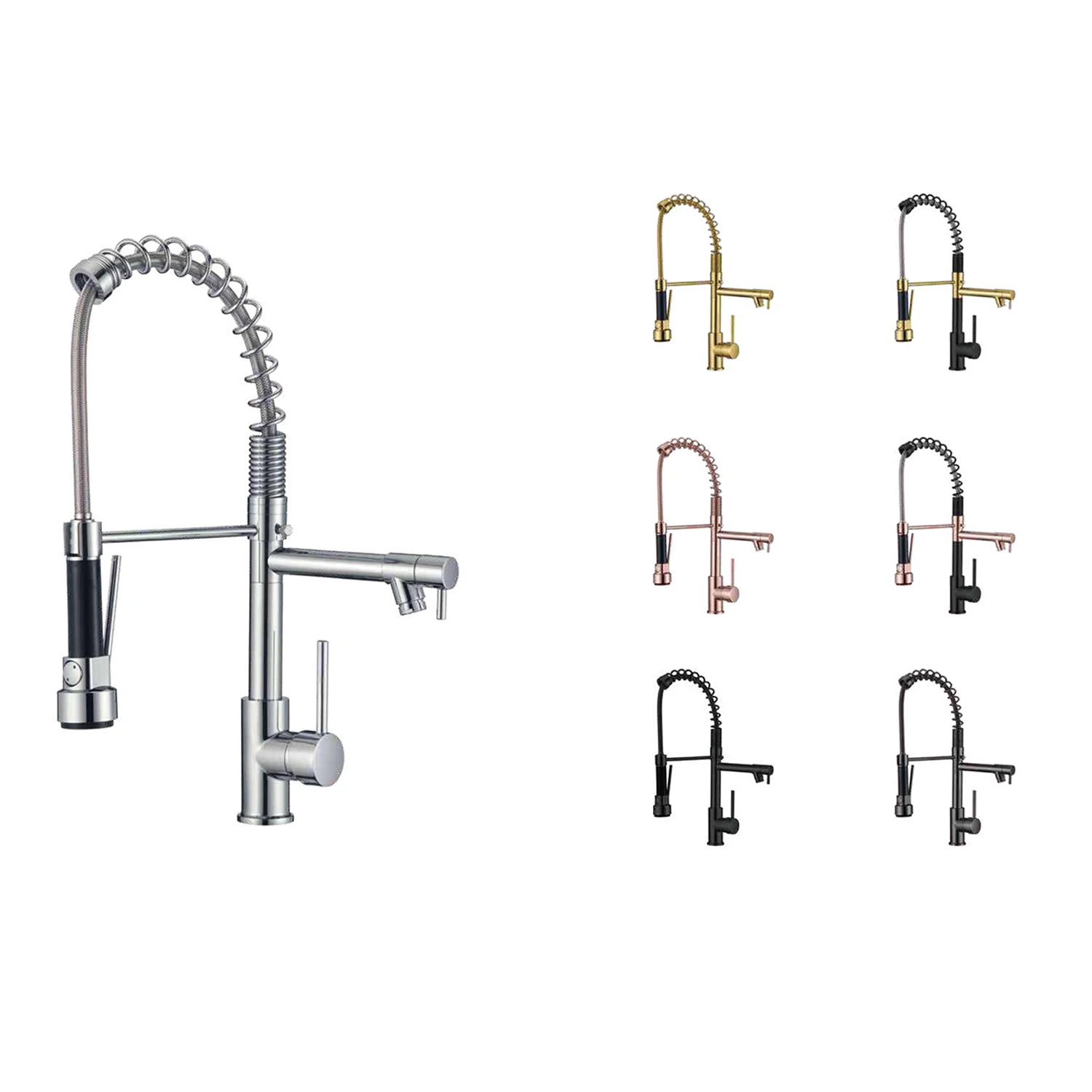 360 Degree Swivel Spout Pull Down Flexible Spray universal sink faucet Kitchen Taps Single Mixer Faucet