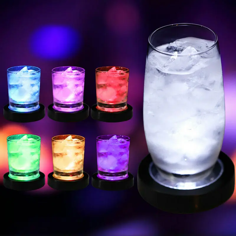 Drink Glass Bottle Cup Coaster Mat and LED RGB Atmosphere Lamp