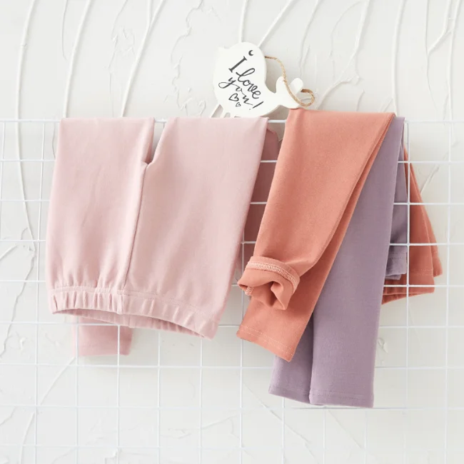 
PHB 30233 spring fall design baby girls pants plain leggings 