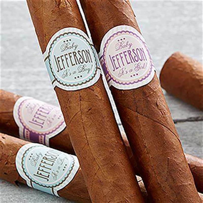 High Quality Custom Brand Cigar Labels UV Printing Glossy Surface Adhesive Custom OEM Embossed Cigar Wrap Private Sticker Sale