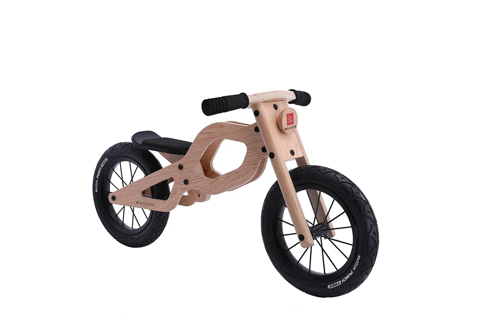 12 Inch Wooden Balance Bike Kids Bicycle Cool Motor Bike Ride on Toy CAR 2 to 4 Years 5 to 7 Years
