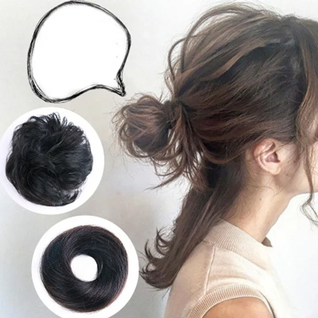 Hot Sale Wholesale Double Ball Head Straight Hair Circle Female Wigs Bud Fluffy Curly Flowers Human Hair