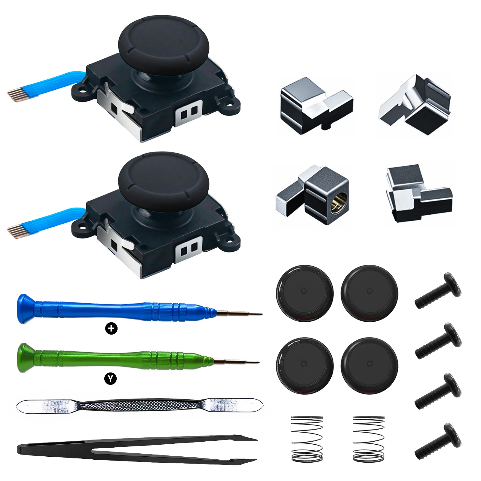 AOLION 20 in 1 Joystick Replacement 3D Analog Joysticks for Nintendo Switch and lite and Thumb Stick Repair Kit