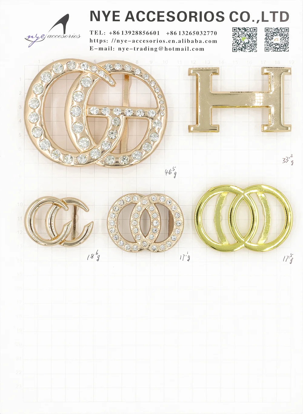 Customized metal slide matte gold adjustable belt buckle