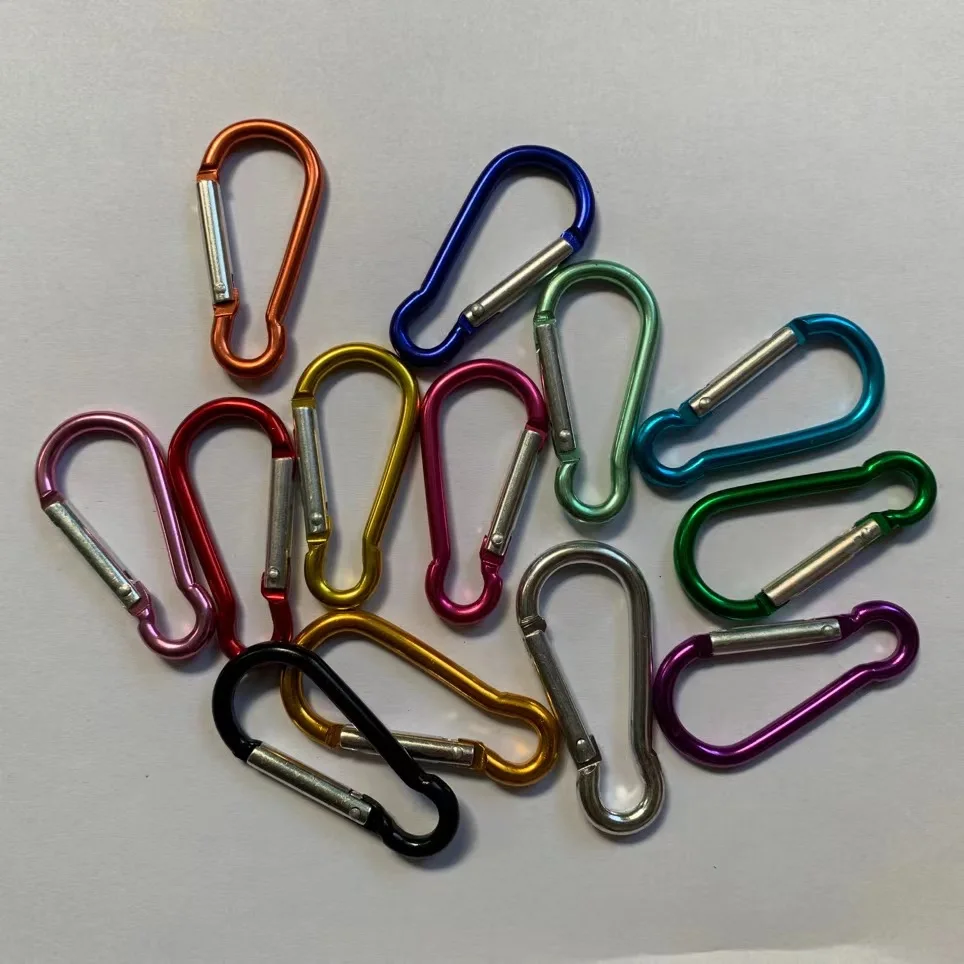 Camping Survival Outdoor Tool Aluminum D-shaped Carabiner Spring Buckle Hook Keychain