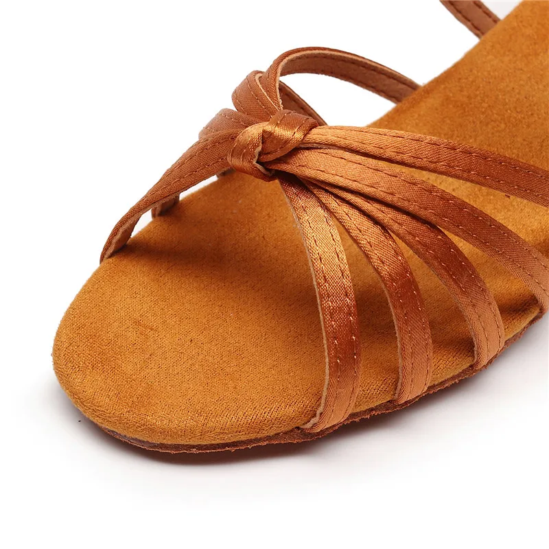 Show dancing skin color Latin dance shoes female adult fashion medium heels high heels ballroom ball ballroom dancing shoes