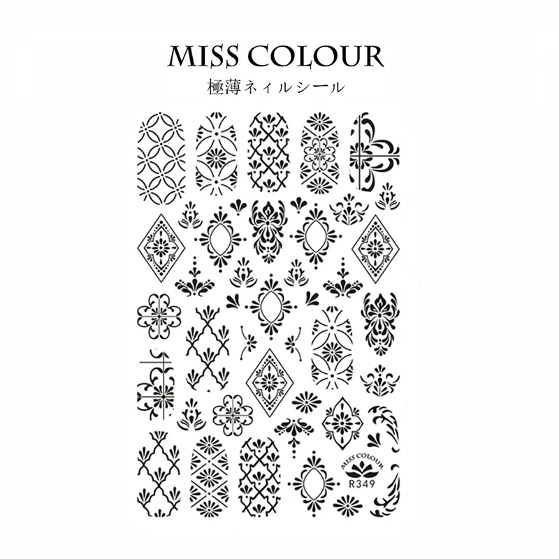 R347-R351 Morocco Design 3D Tattoo Sticker French Nail Wraps Retrio Nail Art Decals