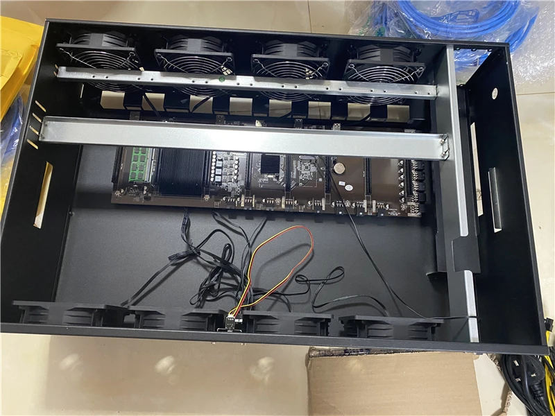 Оптовая продажа корпус материнской платы B75 B85 X79 8 gpu 65 мм sever с блоком питания 8gpu 55