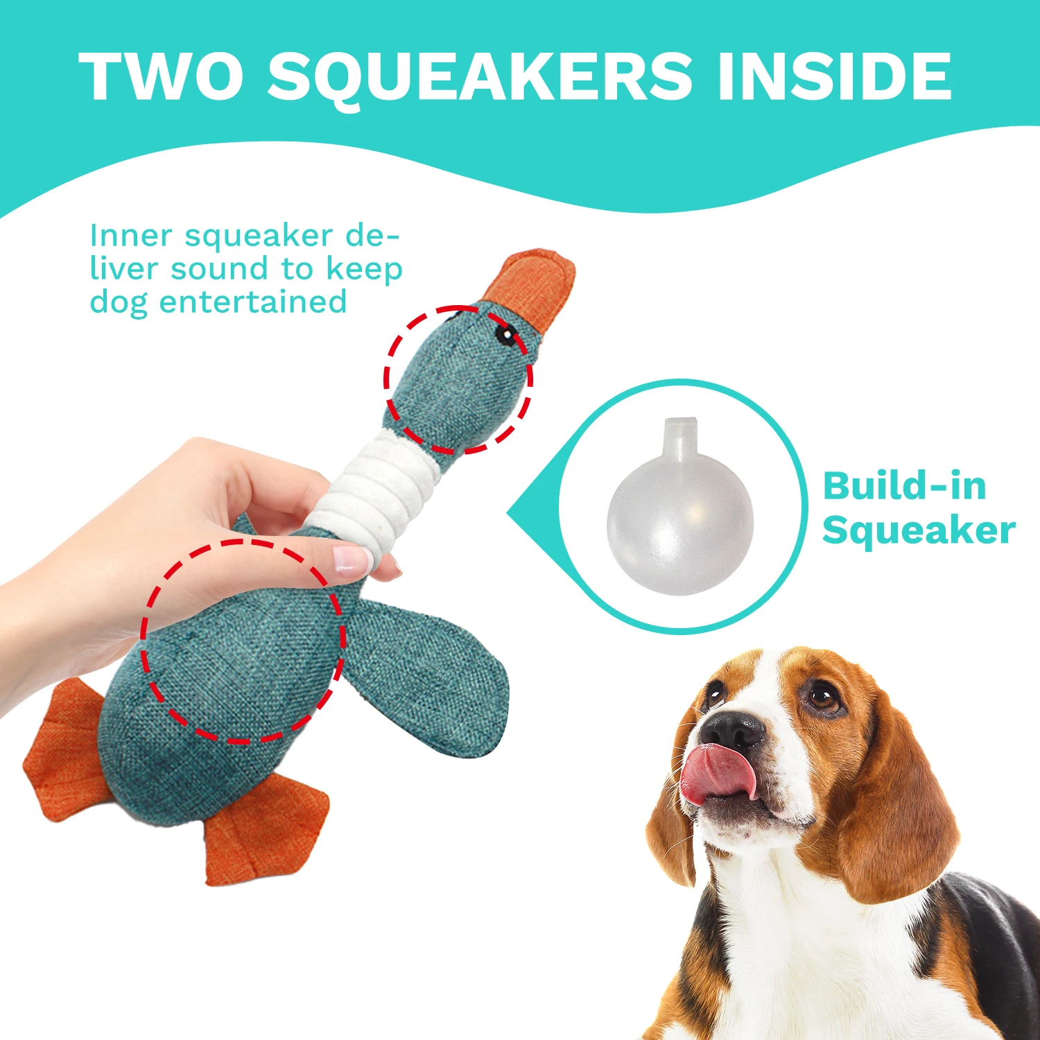 CE/BSCI Wild Goose Oxford Fabric Plush Interactive Dog Pet Toy