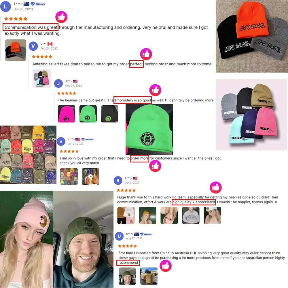 65 colors unisex wholesale beanies custom embroidery spring and winter knitted hat