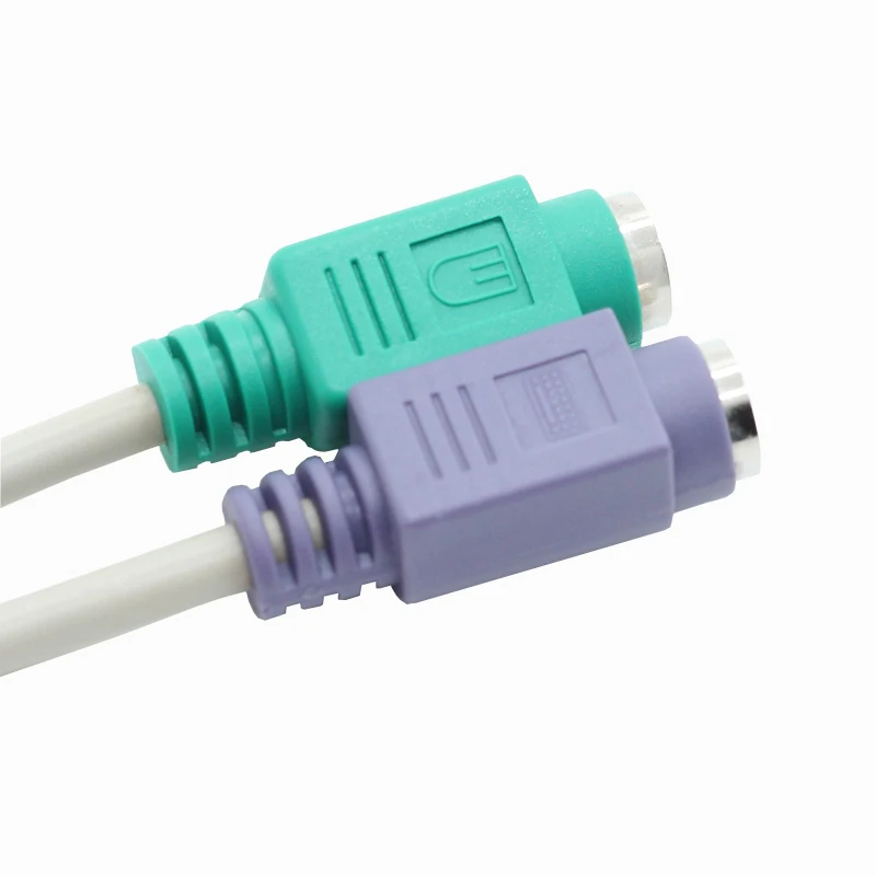 PS/2 6 Pin Adapter Male to Dual Female PS2 Y Cable for Keyboard Mouse