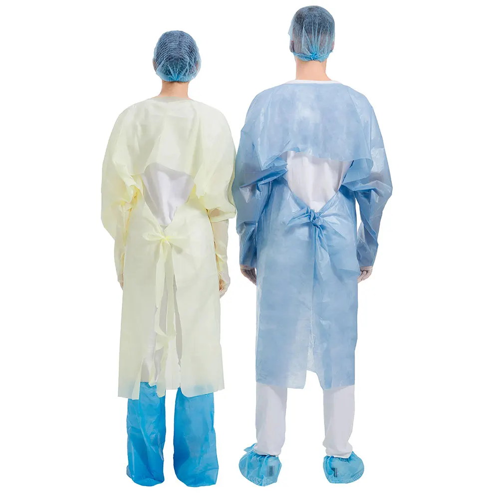 Wholesale Isolation Gown cpe Gowns Disposable Gown CPE Isolation Grown Apron with long Sleeves
