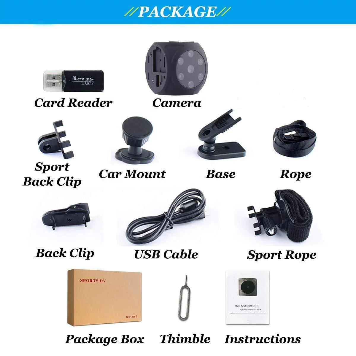 Hot-selling 1080P Small Size Secret Camera Mini HD Camcorder with Lanyard