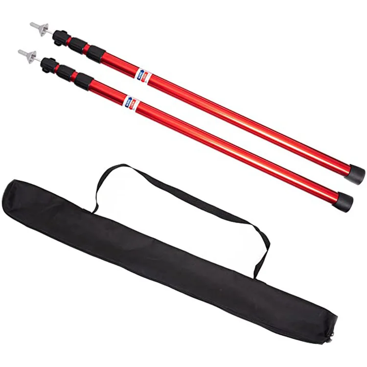 230cm PACK2 Telescopic Tent Poles Lightweight Tarp Poles Red ,Thicken Aluminium Rods Tent Pole Bag ,Top Gear Camping Accessories