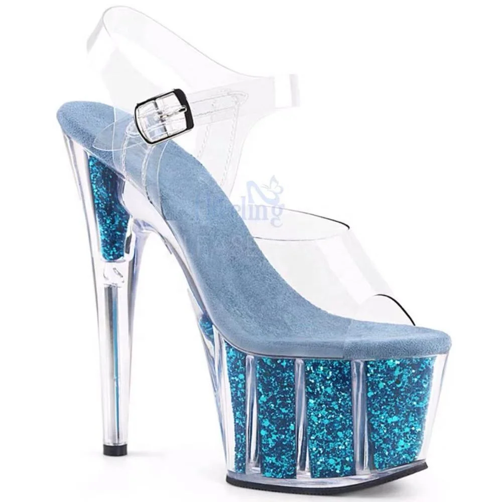 
Women Clear Stripper Shoes Heels Platform Sandals Crystal Stripper Heels For Women 