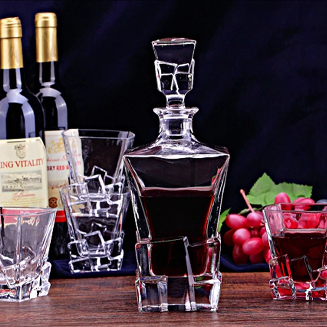 Whiskey crystal drinking glass  wholesale glacier design wine glasses