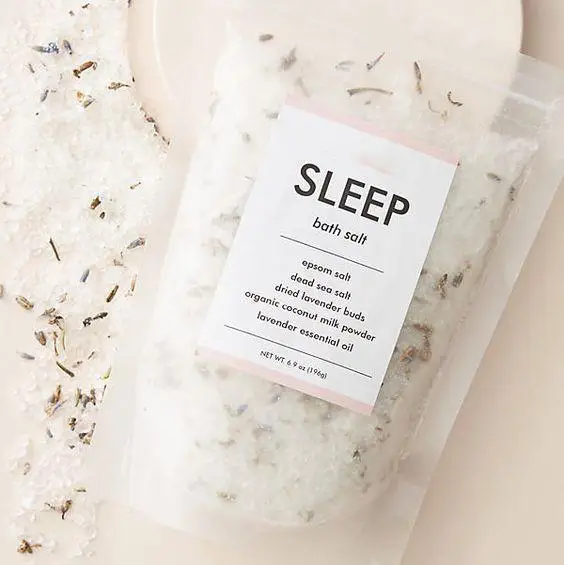 Factory Private Label Lavender Essential Oil Dried Lavender Buds Epsom Salt Dead Sea Salt Bag Package Bath Salt