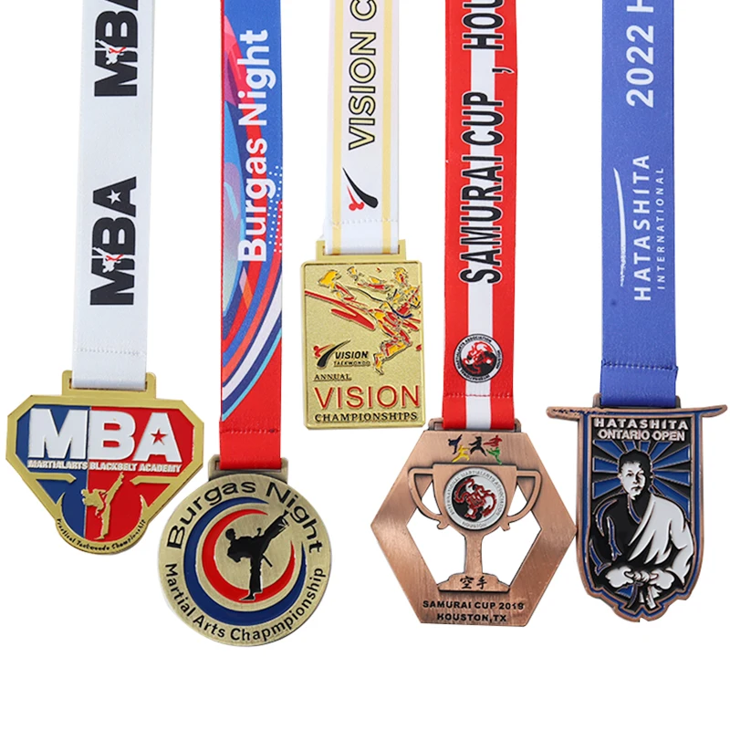 Manufacturer Custom Karate Medals 2023 Medalla 3d Zinc Alloy Metal Gold Jiu Jitsu Judo Medals Kung Fu Boxing Taekwondo Medal
