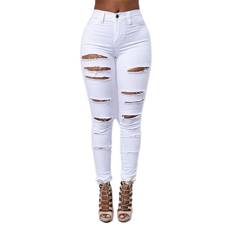 Streetwear Casual  Sexy Girl Jeans Pants Tight Pencil Pants Skinny Jeans For Women