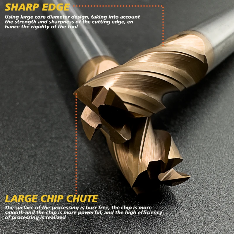 HRC50  Carbide 4 Flutes Coated End Mill Cnc Machine Cutter Router Bits