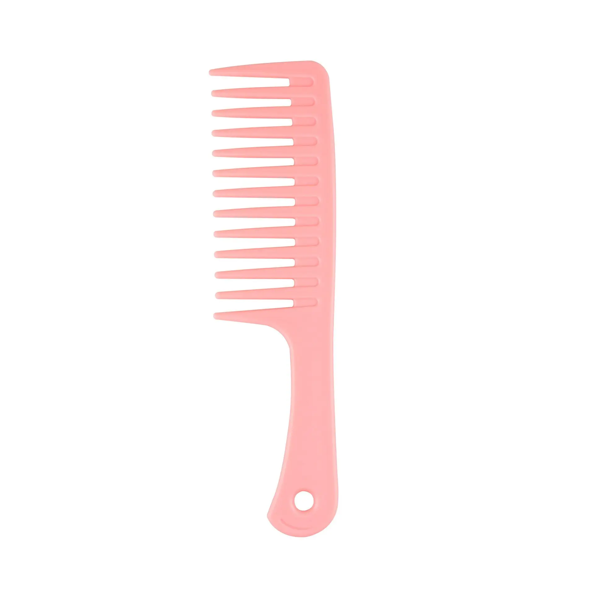 Pink Black Women Girl Salon Home Wet Long Thick Curly Hair Large Wide Tooth Comb With Handle Custom Logo