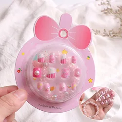 12 Pcs Press on Nail Full Cover Artificial Children Nails Lovely Gift for Children Little Girls Kids False Nail