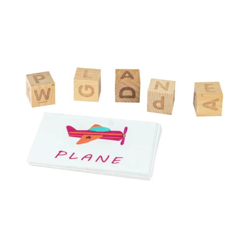 Custom Early Educational Wooden Puzzle Selling Word Game 26 English Letter Learning Word Puzzle for Children