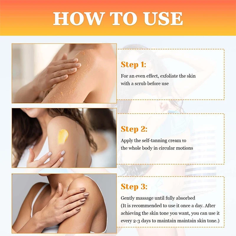 Private Label tanning creams Manufacturer Natural 3 Hours Instant Dark Self Tanner Sunless tanning cream customized