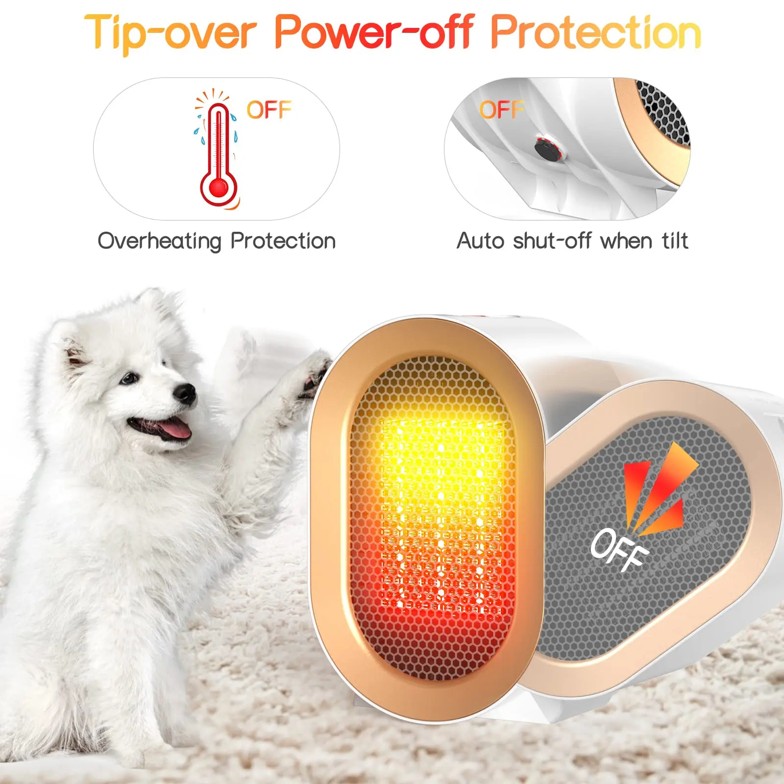 Maist Hot Selling Portable Fan Heater 220V 1200W PTC Home  Electric  Room Fan Heater Ventilation Fan Rv Heat