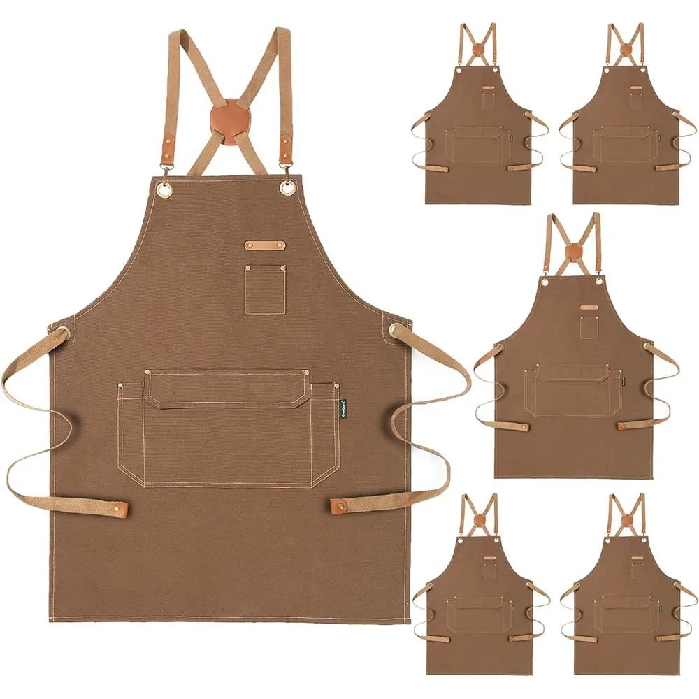 Cotton Thick Canvas Apron Printing Hairdresser Florist Restaurant Bar Cafe Work Apron Production Drawing
