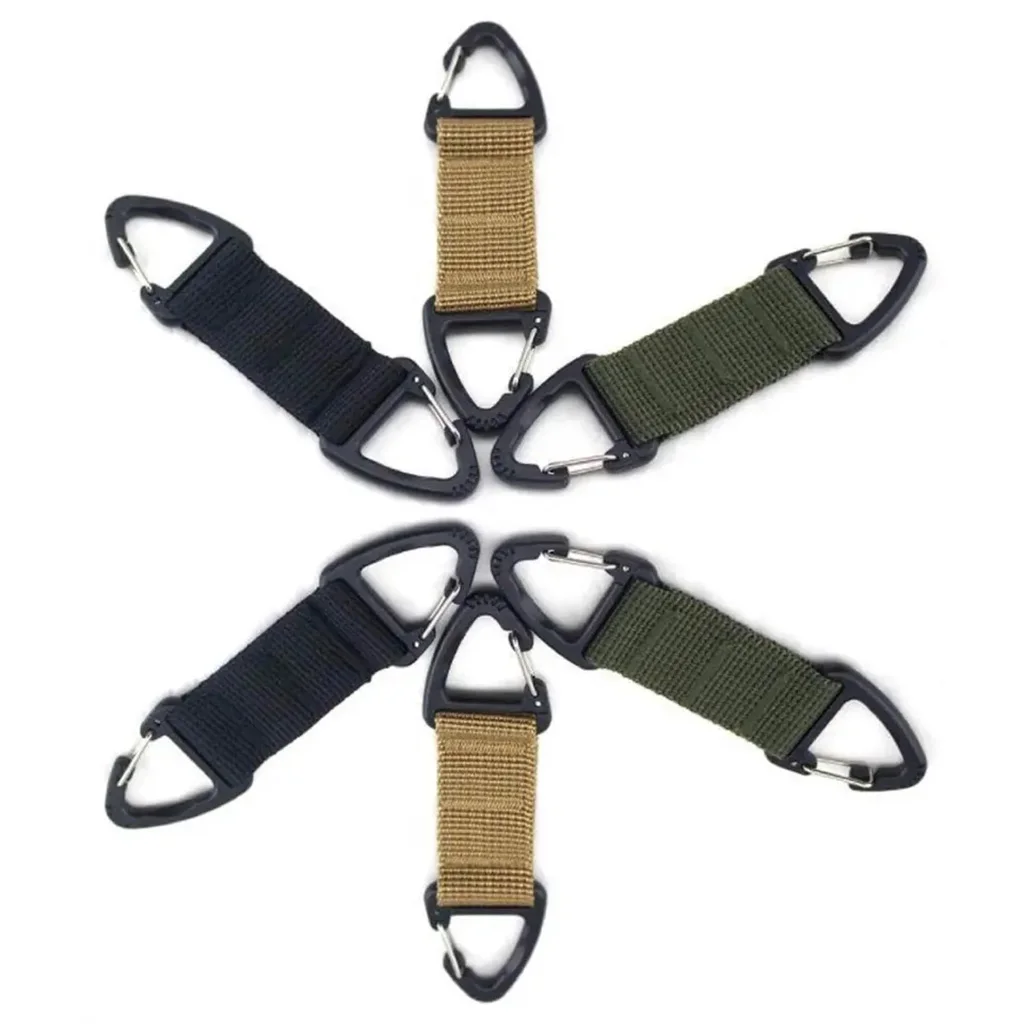 Оптовая продажа изготовленный на заказ двойной тактический рюкзак для скалолазания подвесной зажим ключей нейлоновый карабин тактическая пряжка