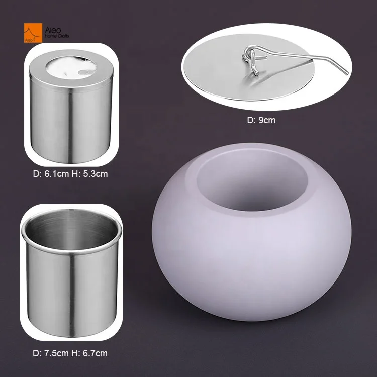 Modern Mini Metal Fire Pit Portable Bio Ethanol Burner Tabletop Concrete Fireplaces Bowl BBQ Grills Steel Material