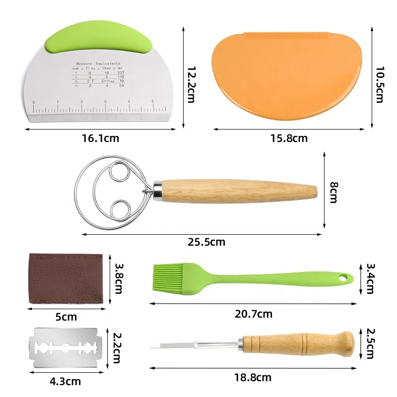 small Order Custom color Indonesian Rattan Round / Oval Bread Sourdough Proofing Basket Sets With Bread Lame Liner Dough Scrap