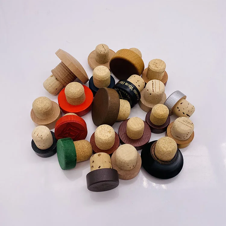 Factory Direct Sale Custom Bar Top Cap T Shape Cork Whiskey Bottle Stopper With Logo